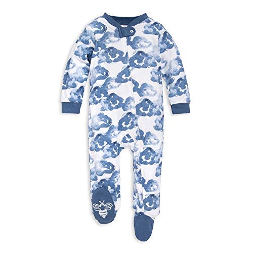 Burt's Bees Baby Boys' Sleep & Play PJs, 100% Organic Cotton One-Piece Zip Front Jumpsuit, Baby Boys Footie Pajamas & PJs