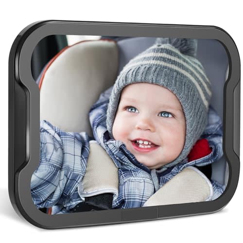 Zacro Baby Car Mirror, Shatter-Proof Acrylic Baby Mirror for Car, Rearview Baby Mirror-Easily to Observe The Baby's Every Move, Rear Facing Car Seat Mirror Safety and 360 Degree Adjustability