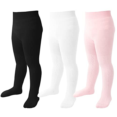 Mini angel Baby Tights Toddler Girl Tights Seamless Cable Knit Leggings Soft Cotton Stockings Pantyhose 3/4/5 Pack