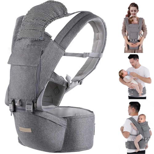 Baby Carrier Newborn to Toddler: Ergonomic M Position 9-in-1 Ways to Carry Baby Carrier Backpack with Head Hood for 3-36 Months 7-40lbs Baby | Advanced Hip Seat Carrier for All Seasons in/Outdoor