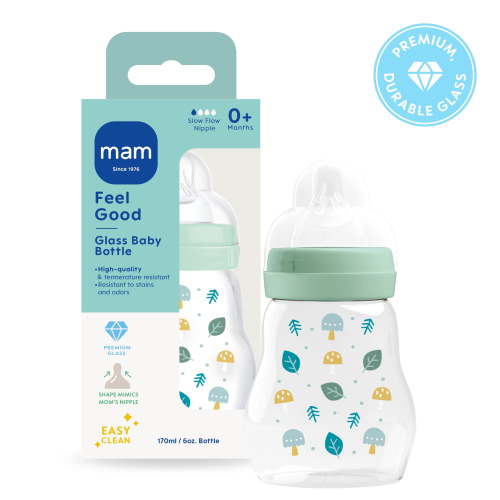 MAM Feel Good Glass Bottle 6oz, 1 PK, Unisex