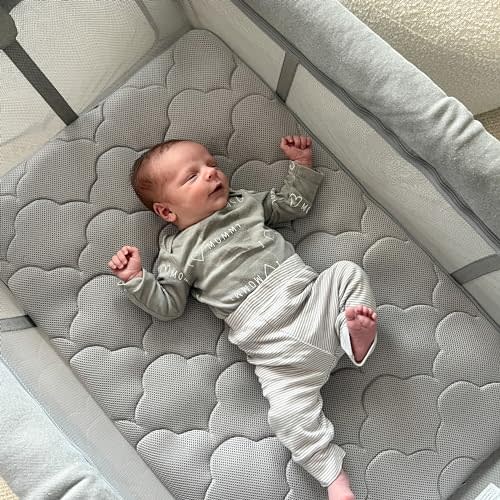 Newton Baby Bassinet Insert for Travel Crib & Playard | Includes Mattress & Sheet - 100% Breathable & Washable, Dual-Layer Cover | Mesh Walls | for Newborns to 15 pounds | Does NOT Include Play Yard