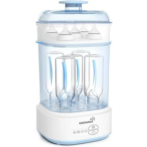 Bottle Sterilizer and Dryer, Compact Electric Steam Baby Bottle Sterilizer (Esterilizador de Biberones), Bottle Sanitizer for Baby Bottles, Pacifiers, Pump Parts Blue