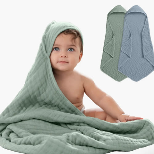 Hooded Baby Towels - 6 Layers, Pack of 2