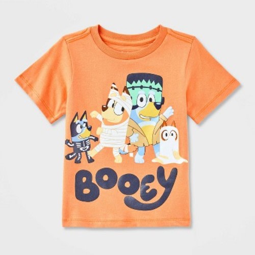Toddler Bluey Bingo Halloween 'Booey' T-Shirt' - Orange 3T