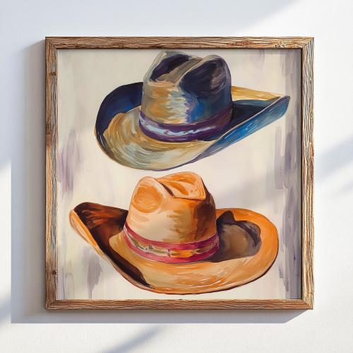 HOWDY | Southwestern Art Print, Cowboy Hat Poster, Cowboy Poster, Cowboy Hat Lover Gift, Classic Southwestern Painting, Cowboy Hat for Women