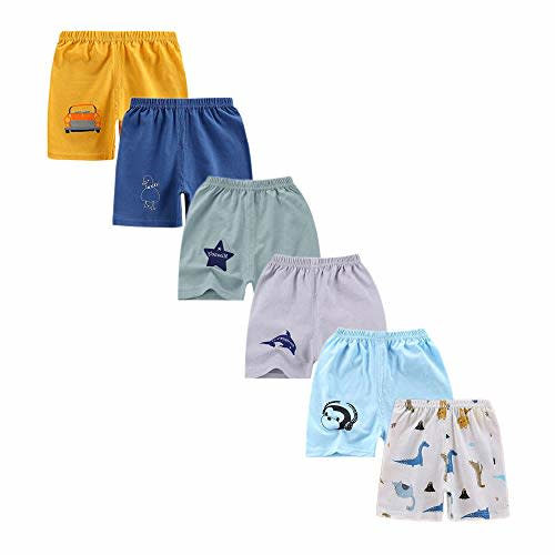 SHARELY SHEEP Toddler Baby Boy Elastic Waist Pull On Cotton Shorts for Littler Kids Boys Short Pants Summer Clothes