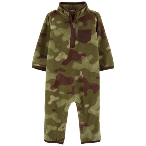 Baby Camo Fleece Jumpsuit - 3M - Green