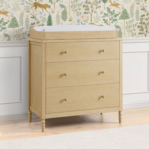 Delta Children Serena 3 Drawer Dresser with Changing Top - Natural Sandstone