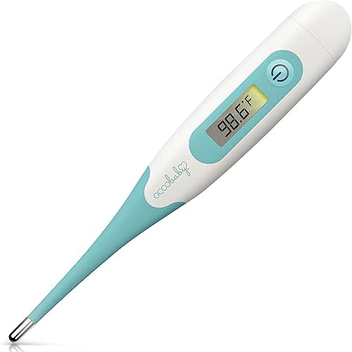 OCCObaby Clinical Digital Baby Thermometer - LCD, Flexible Tip, 10 Second Quick Accurate Fever Read Rectal Oral & Underarm Use Waterproof Thermometer for Kids