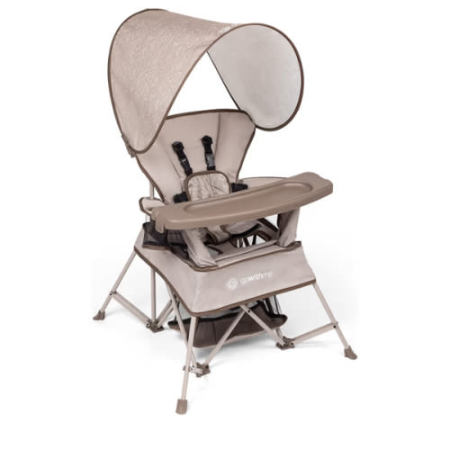 Baby Delight Go with Me Venture Portable Chair | Indoor and Outdoor | Sun Canopy | 3 Child Growth Stages | Sandstone