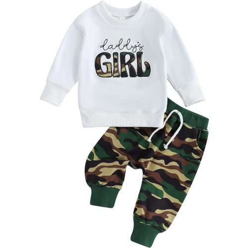MERSARIPHY Fall Baby Girl Clothes Set Newborn Infant Crewneck Long Sleeve Sweatshirt Tops Pant Sweatsuit 2 Piece Outfits