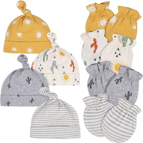 Gerber unisex-baby Cap and Mitten Sets