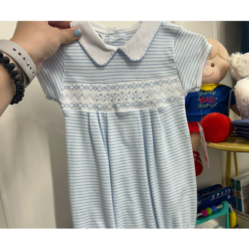 Blue Arthur & Anna Striped. Size: 12M
