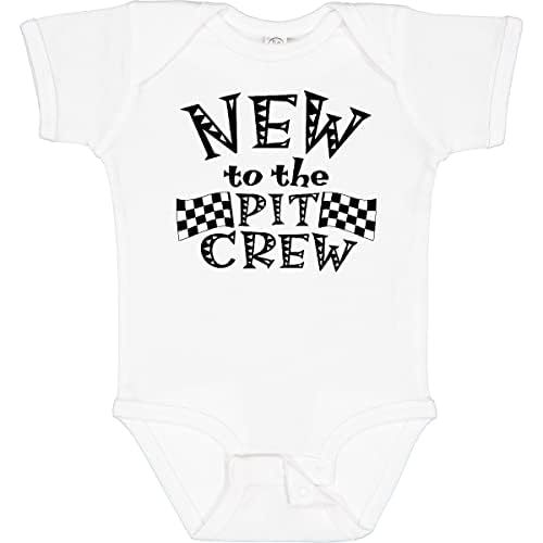 inktastic New To the Pit Crew Racing Flags Baby Bodysuit