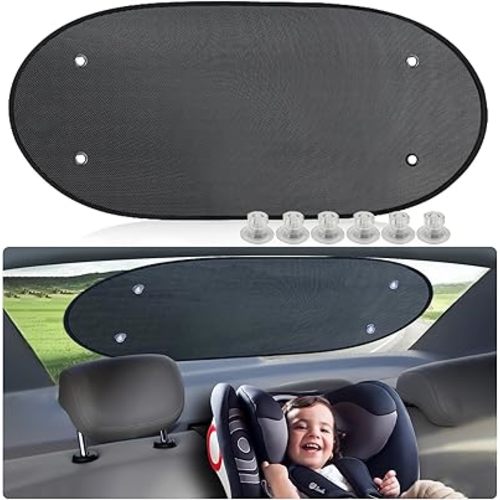 ZATOOTO Car Rear Window Sun Shade for Baby, Car Shades for Back Windows with Strong Screw Nut Pull Suction Cup Sun Blocker Protect from Sun Heat and UV Rays for Pets, Kids
