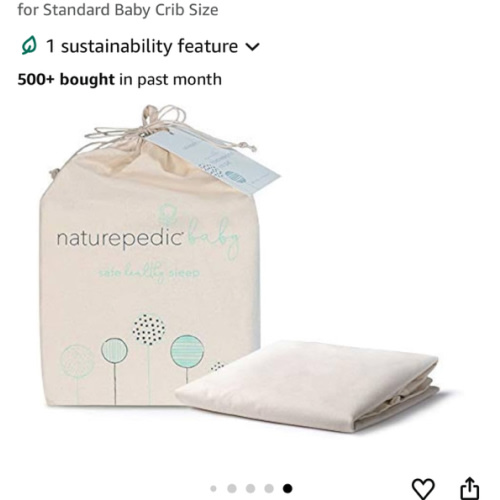 Naturepedic Organic Waterproof Crib Mattress Pad, Skin Friendly, Breathable & Absorbent Crib Mattress Protector - Removable Protector Pad for Baby and Toddler Beds - Fitted for Standard Baby Crib Size