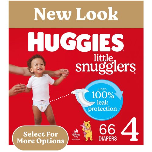 Huggies Little Snugglers Baby Diapers, Size 4 (22-37 lbs), 66 Ct (Select for More)