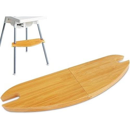 Bamboo High Chair Foot Rest, High Chair Accessories for IKEA Antilop, Adjustable High Chair Footrest