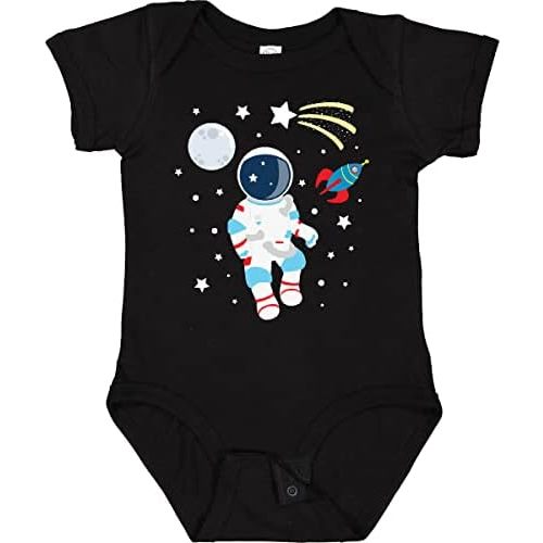 inktastic Astronaut the Moon Spaceship and Shooting Star Baby Bodysuit