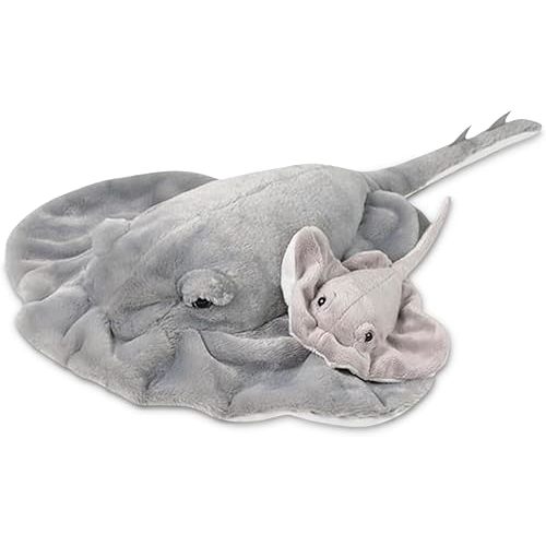 Mom and Baby Stuffed Animal Stingray, 22" and 10", Sea Life Baby Shower Decoration, Nursery Decor, Sea Animals for Toddlers, Quality Toys Kids Will Love, Cute, Soft, Huggable and Squeezable