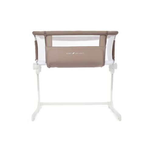 Baby Delight Beside Me Dreamer Bassinet & Bedside Sleeper - Organic Mocha: Adjustable Height, Folds for Easy Transport, Foam Fill, Steel Frame