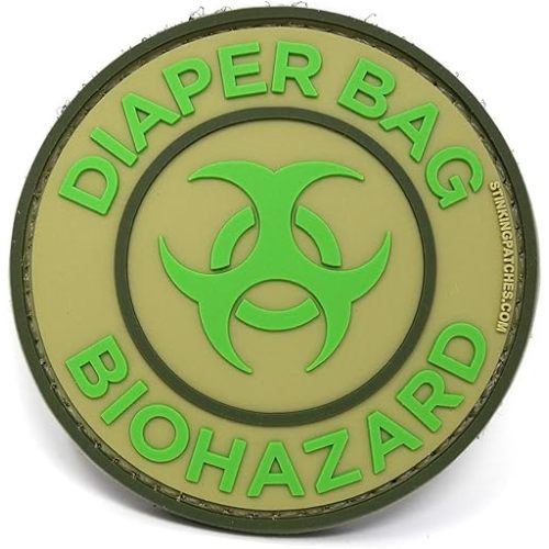 Tactical Diaper Bag Biohazard PVC Tactical Hook and Loop Patch | Funny and Practical