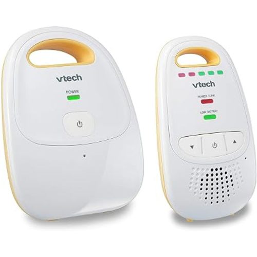 VTech Audio Baby Monitor — No Static DECT 6.0, No WiFi, Hack-Proof | 8Hr Battery, Belt Clip, 1000ft Range, 5-Level Sound Indicator | DM111