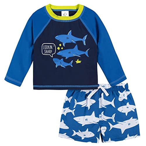 Gerber Baby-Boys Toddler Long Sleeved Rashguard Swim Bathing Suit Set