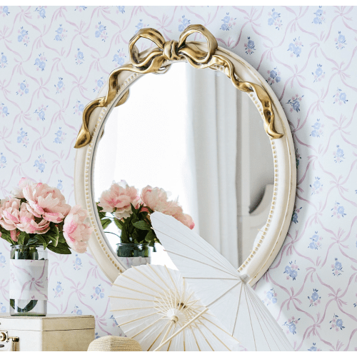 LoveShackFancy Bow Round Mirror (32") | Pottery Barn Kids