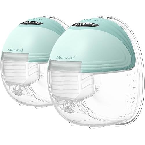 MOMMED Baby Breast Pump, S21 Wearable Breast Pumps with 3 Mode & 12 Levels, Leak-Proof & Low Noise Design, 24mm Electric Hands-Free Breast Pump, Includes 17/19/21mm Flange Insert