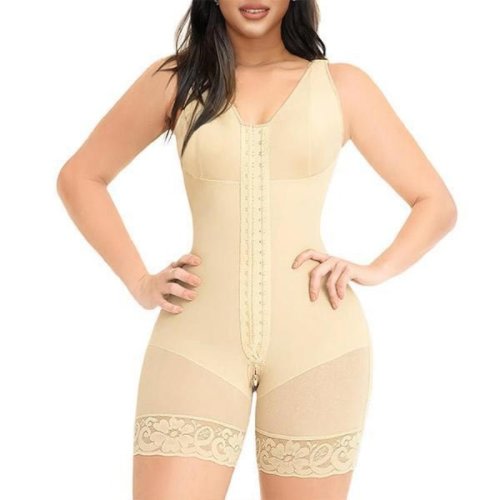 FAJAS COLOMBIANAS SHAPEWEAR FOR WOMEN TUMMY CONTROL POST SURGERY FULL BODY SHAPER BUTT LIFTER WITH ZIPPER CROTCH