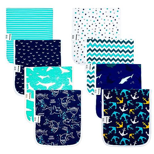 Benoxine Ultra-Soft Baby Burp Cloths Absorbent, Large Size, Cotton,Adorable Designs Perfect for Boys and Girls 8-Pack