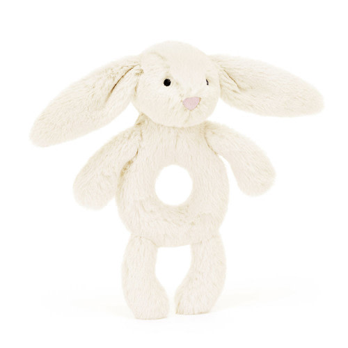 Bashful Bunny Ring Rattle, Cream
