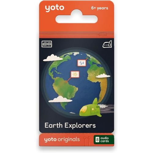 Yoto Earth Explorers – 8 Kids Audio Cards for Use with Player & Mini All-in-1 Audio Player, Educational Screen-Free Listening with Fun Stories for Learning & Interactive Quizzes, Ages 6+