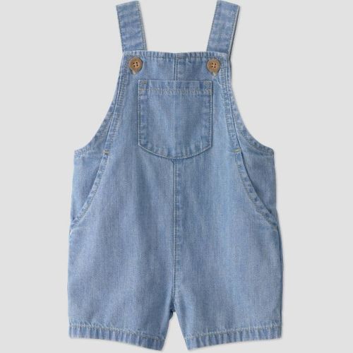 Little Planet by Carter's Baby Organic Chambray Shortall - Blue Denim 9M