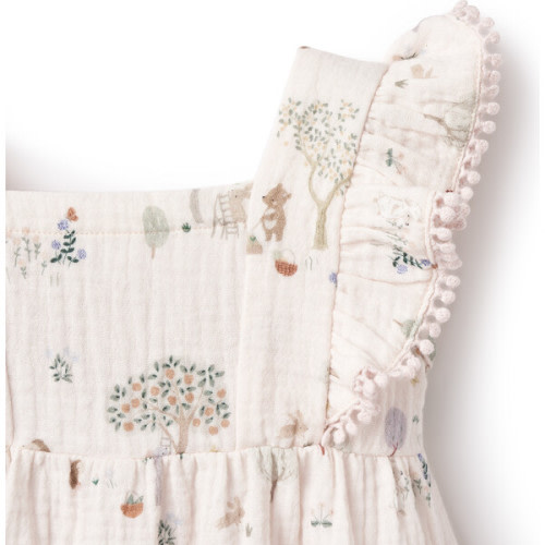 Garden Picnic Organic Muslin Bubble, Pink - Elegant Baby | Maisonette