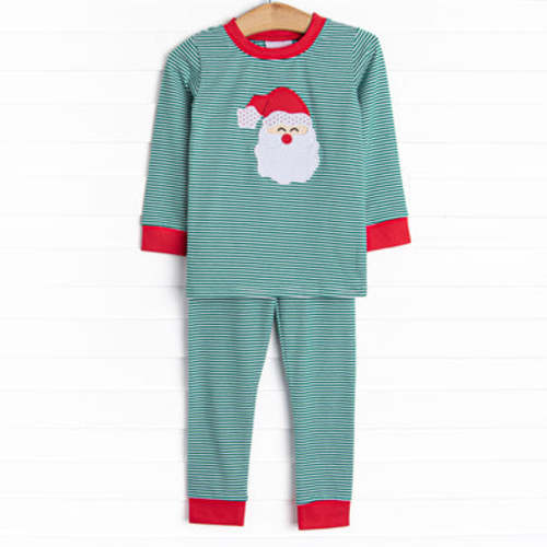 Checking It Twice Applique Pajama Set, Red and Green – Stitchy Fish