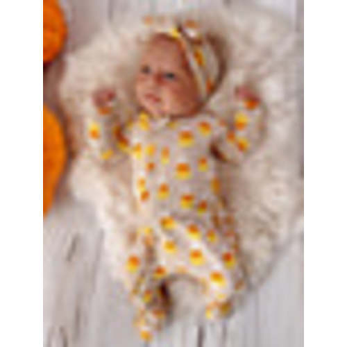 2-Way Ruffle Zip Footie, Candy Corn – SpearmintLOVE