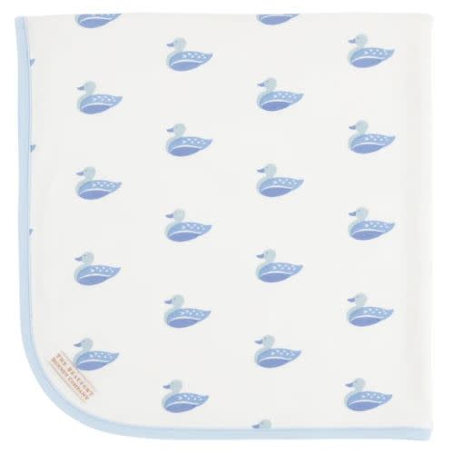 Baby Buggy Blanket - Merrimack Quack Quacks with Buckhead Blue