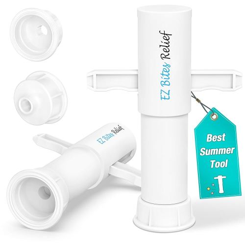 Bug Bite Suction Tool - 15s Fast Itch Relief, Natural Reduce Swelling & Pain at Home, Bee Stings Venom Extractor, Portable First Aid for Hiking/Camping | Kid & Adult Safe (2 Pack-White)