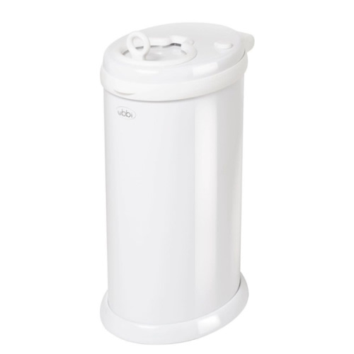 Ubbi Steel Diaper Pail, Odor Locking, No Special Bag Required, Award-Winning, Registry Must-Have, White