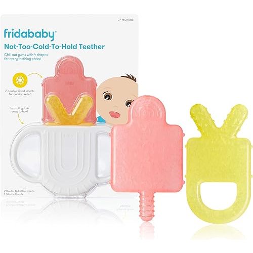 Frida Baby Teething Relief Not-Too-Cold-to-Hold Baby Teether | BPA-Free Silicone Teething Toys