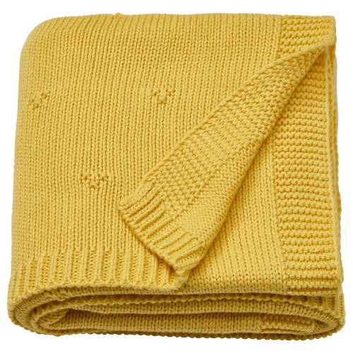 LEN Baby blanket - yellow/knitted 27 1/2x35 3/8 "