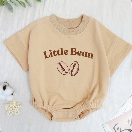 Coffee Bean Baby Tshirt|Little Bean Baby Bubble Romper|Brown Baby Clothes|Minimalist Outfit|Baby Shower Gift|Pastry Romper|Baby Boy Tee