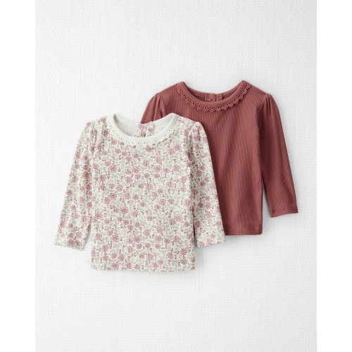 Baby Girl 2-Pack Organic Cotton Ribbed Tees - Little Planet | Carter's