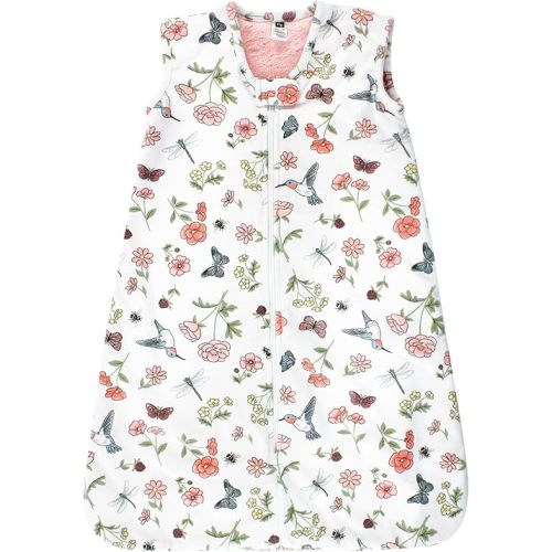 Hudson Baby Unisex Baby Plush Faux Fur Sleeping Bag, Wearable Blanket, Hummingbird Garden, 0-6 Months