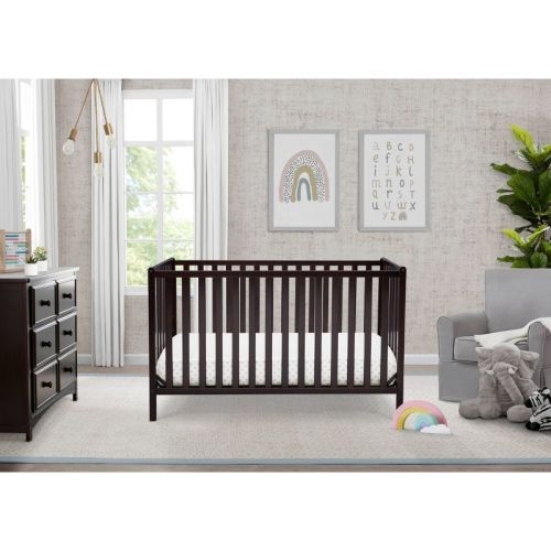 Delta Children Heartland 4-in-1 Convertible Crib - Greenguard Gold Certified - Dark Chocolate