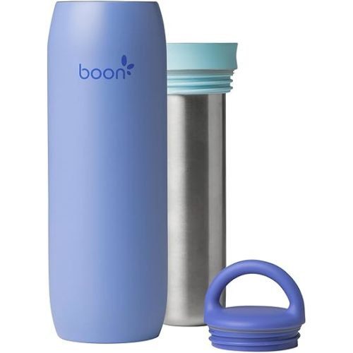 Boon Frosh Portable Breast Milk Chiller - Stainless Steel Breast Milk Cooler - Stainless Steel Portable Milk Storage Container - Blue - Keeps Breast Milk Cold for up to 17 Hours*