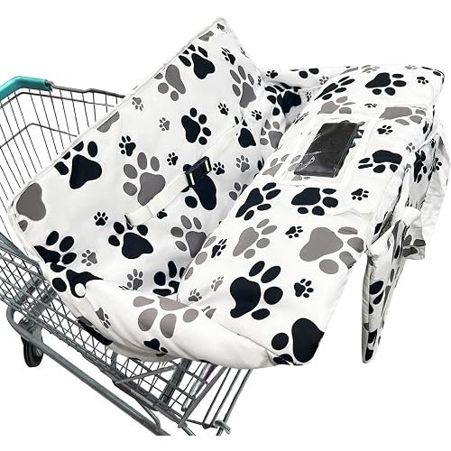 Shopping Cart Cover for Baby,2-in-1 Baby Cart Covers with Portable Cloth Bag Cart Seat Pad for Babies Grocery Cushion Cover Restaurant,Suitable for All Supermarkets and Restaurants